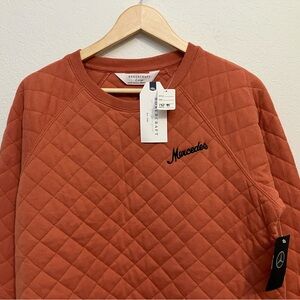 Mercedes Benz X Boxercraft Women’s Quilted Large Pullover Crew Orange Sweatshirt